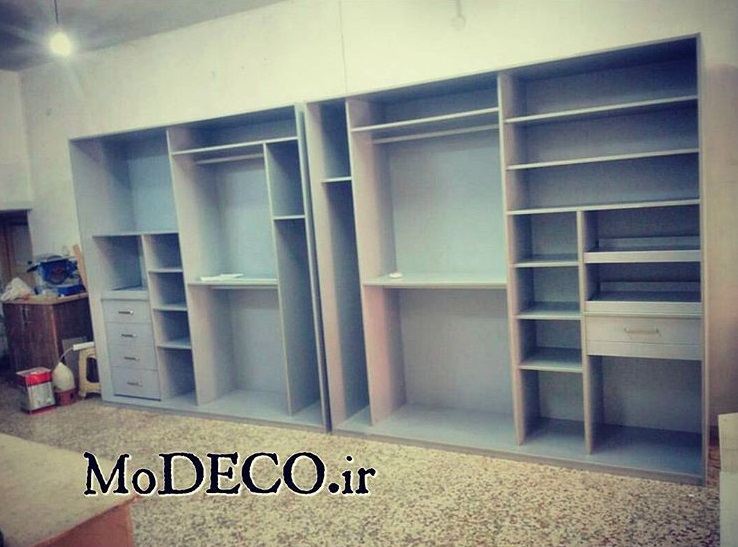 کمد لباس –ساخت کمد دیواری - ساخت کمد لباس -کمد دیواری-درب ریلی –مودکو-طلم خانی- modeco-کمد-ام دی اف-55